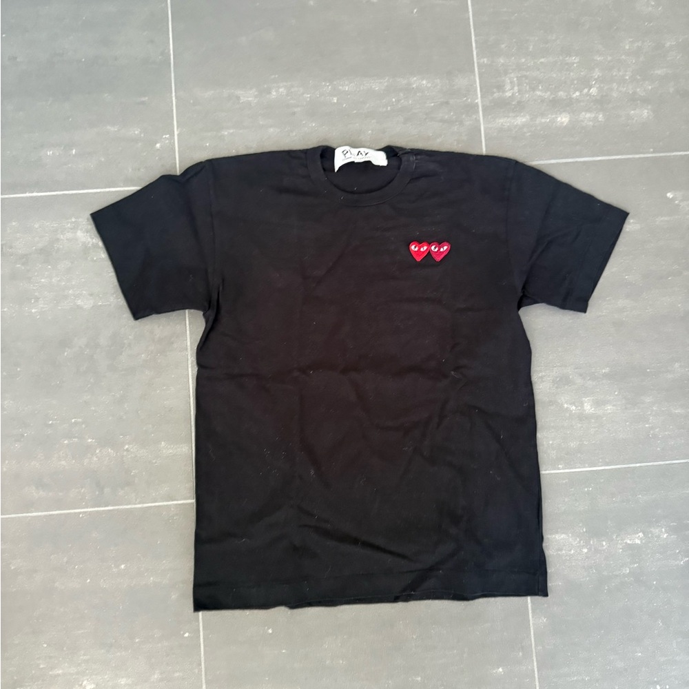 Comme des Garcons Black Tee with Red Heart